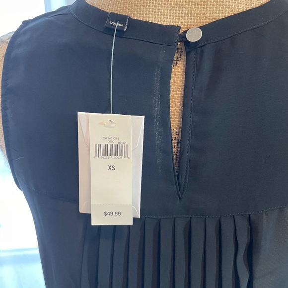 Banana Republic black sheer tunic top with pleated back - Picture 4 of 6